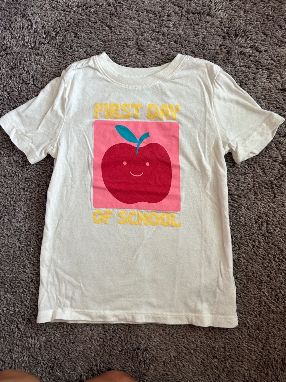 White Kids "First Day of School" Apple Graphic Tee